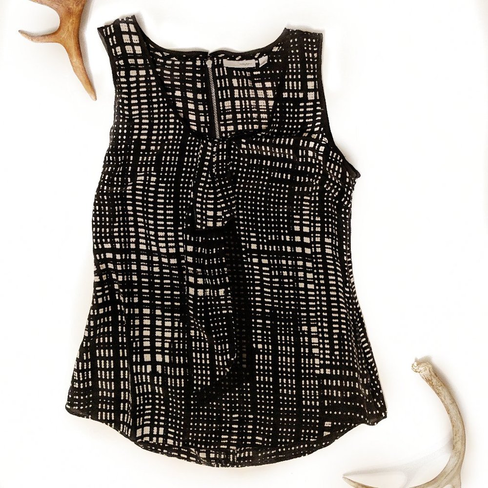 NORDSTROM HALOGEN Silk Sleeveless Blouse w/ Bow